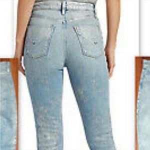 Hudson Metallic Holly Straight Leg Jeans